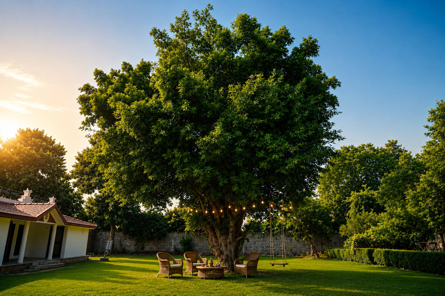 Shiva Villa shared pool and lawn