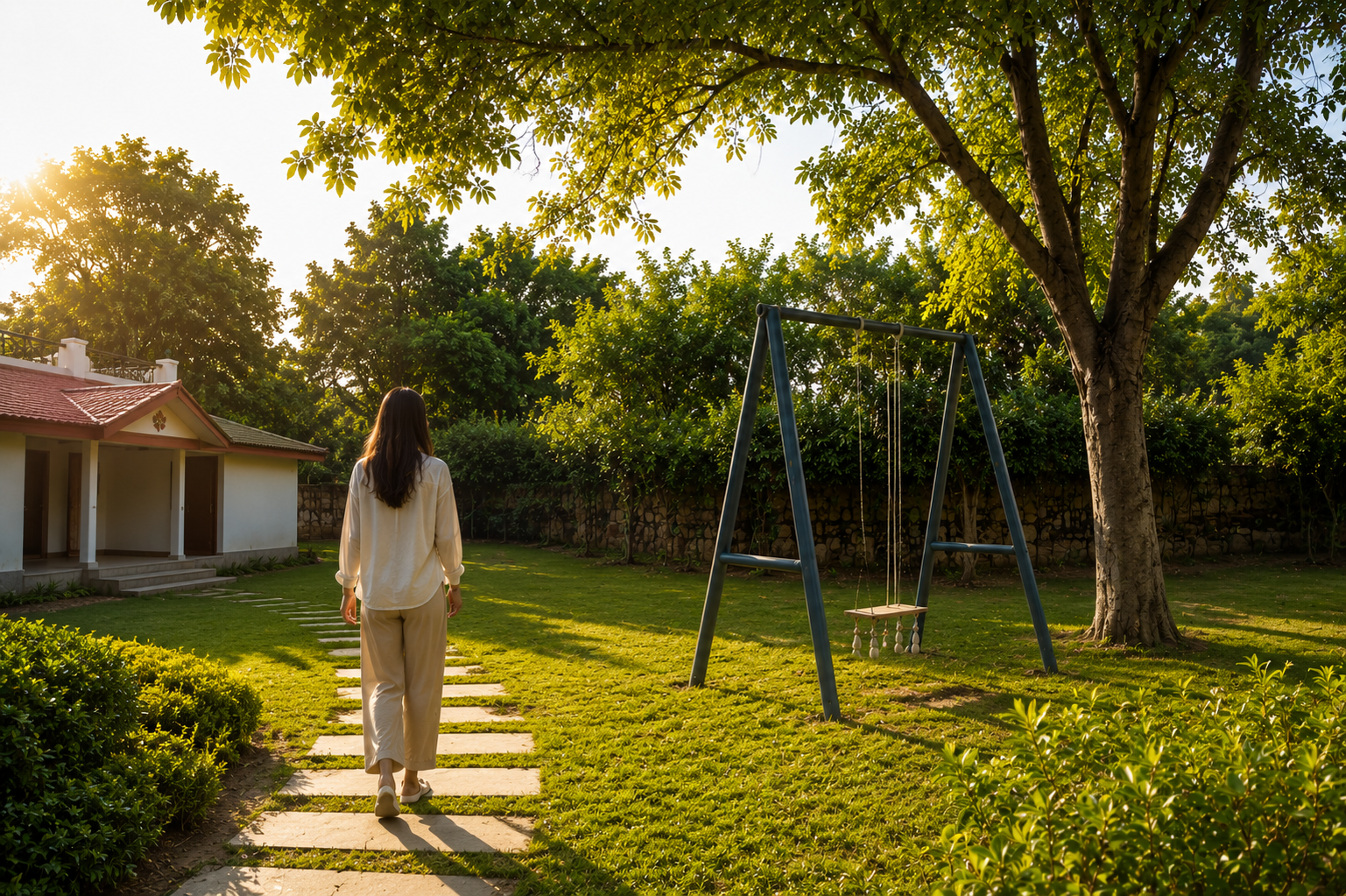 Shiva Villa green lawn view